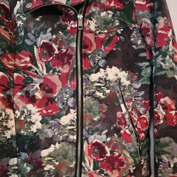 Colleen Lopez Ladies  Green Floral Print Bomber Jacket Size M - Picture 2 of 9
